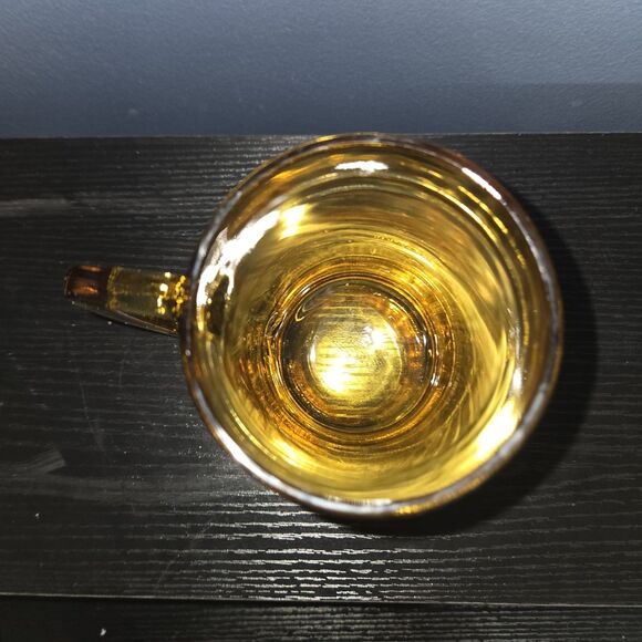 VINTAGE Amber Brown Glass Heavy Beer Mug 5" Square Stein Handle 1970s - Picture 3 of 6